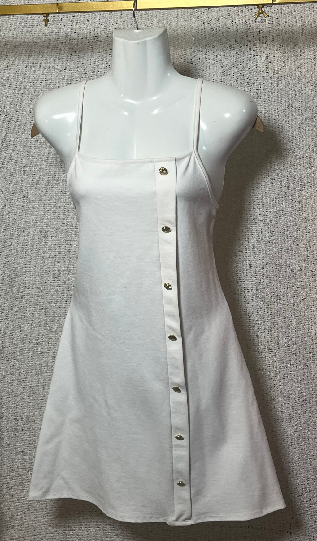 A Touch of Class White Button Detail Mini Dress