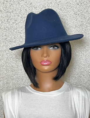 Midnight Blue Wide Brim Fedora
