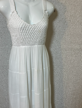 Pure Escape White Smocked Maxi Dress