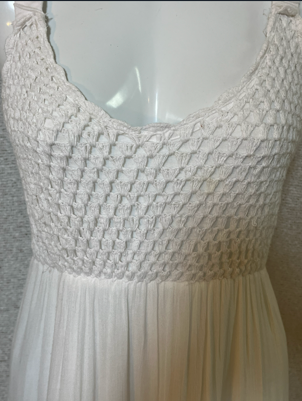 Pure Escape White Smocked Maxi Dress