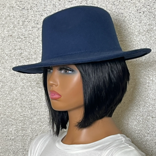 Midnight Blue Wide Brim Fedora